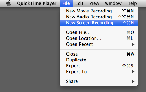 Using QuickTime Player for Screen Recordings