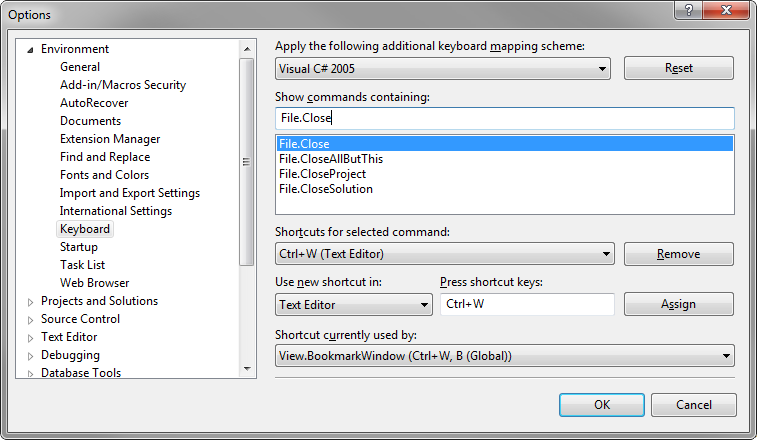 Closing and Re-opening tabs in Visual Studio with Ctrl+W – PatridgeDev